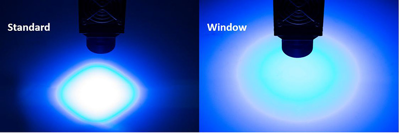 Différences de rayonnement UV entre la version standard et la version WINDOW du USPOT.