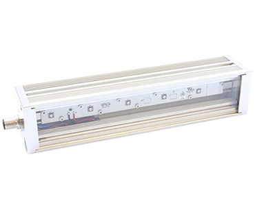 The UFLEX is a flexible and homogeneous UV LED line flood curing lamp suitable for a wide range of applications that need low UV energy such as curing, bonding, disinfection, or fluorescence.