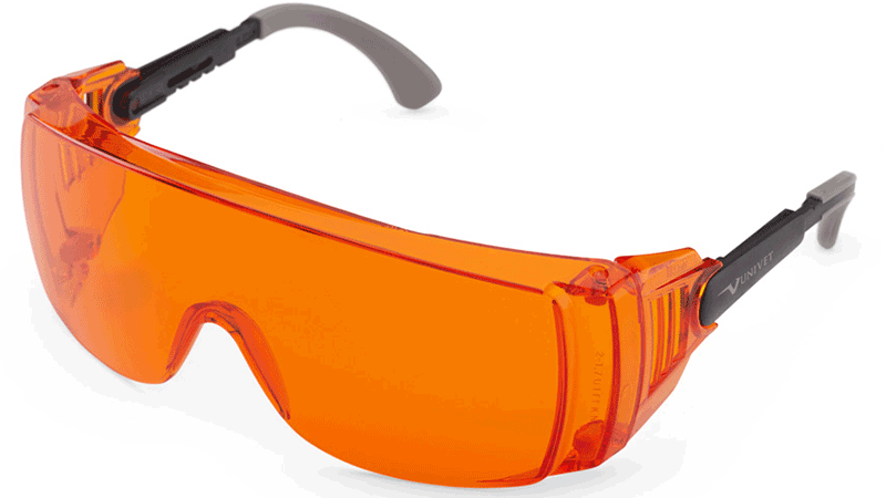 Gafas de protección UV para aplicaciones de curado.