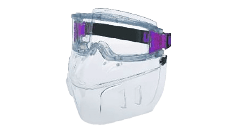 Maschera di protezione UV: protezione per viso e occhi dai raggi ultravioletti e dai frammenti di materiale.